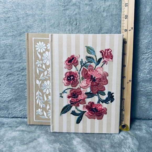 Lady Jayne Embroidered Hardcover Journals Set of 2 – 192 Pages – Floral Fabric - Picture 12 of 12